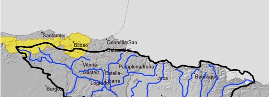 Como consecuencia de los avisos de la AEMet por lluvias intensas, se advierte de la posibilidad de crecidas súbitas en barrancos y cauces menores en Cantabria y País Vasco (Álava)